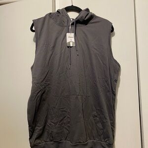 Gray Sleeveless Hoodie